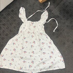 Floral White Kids Formal Dress